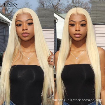 New Arrival Highlight 613 Blonde Ombre Color HD Lace Front Wig Bleached Knots Raw Indian Cuticle Aligned Virgin Human Hair Wigs